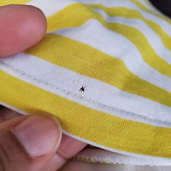 Ralph Lauren Sport V-Neckline Yellow White Striped Short Sleeve Tee Size M - Picture 7 of 7